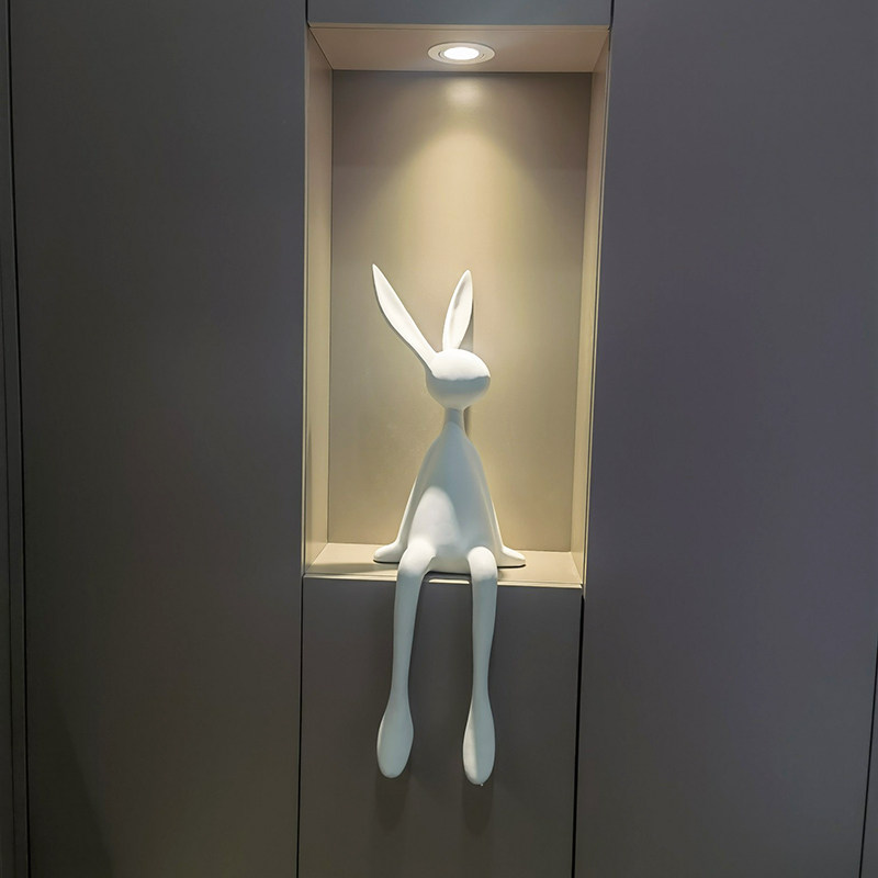 简约现代奶油风大白兔子雕塑摆件客厅玄关电视柜酒柜展示壁龛装饰,家居饰品,装饰摆件,淘宝优惠券,粉丝福利购,淘宝优惠卷
