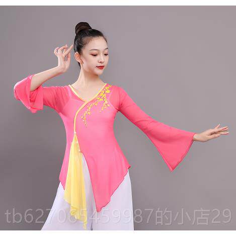 正品古典舞蹈练女功演出形体训练服成身韵纱网衣纱飘逸中国风人民