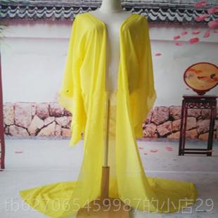 汉服古装 大衫 外披大袖 衫 雪纺 高档广袖 拖地os服拖尾c古装 舞蹈服袖