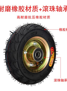 6寸8寸10寸充气万向轮轮胎手推车重型橡胶定向转象轮静音打气轮子