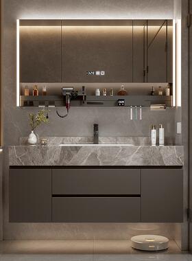 现代简约岩板陶瓷无缝37240一体盆卫生漱洗台洗手池洗脸池柜浴间