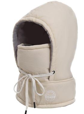 厚帽子女冬季骑寒行电面动车加QSSP2024棉帽男防风防罩保暖围脖一