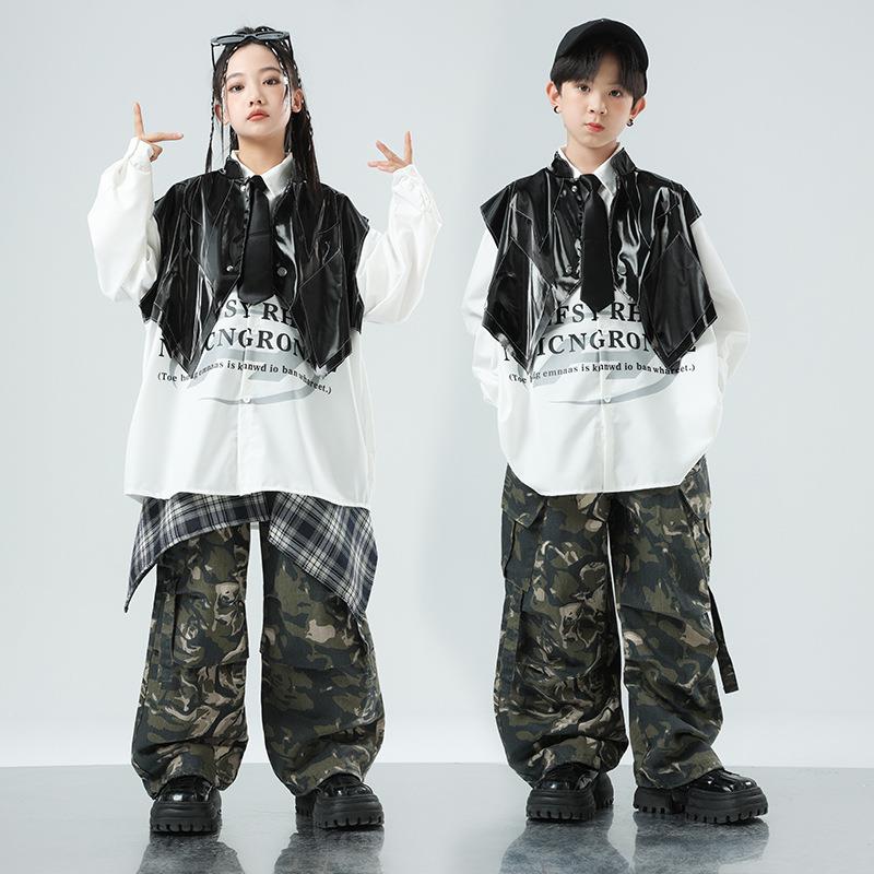 儿童街舞嘻哈hiphop舞蹈演出服少儿男女秋季炸街酷帅架子鼓表演服