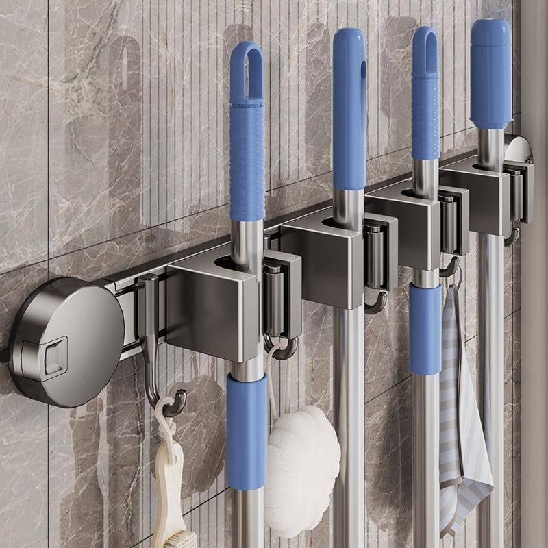 吸盘拖把壁挂夹浴室免打孔拖把夹扫把拖布挂钩固定置物架收纳神器