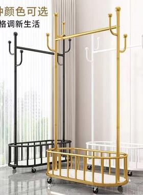 衣架落地OXR带卧室挂衣架可移动家用客厅网红衣轻轮奢晾衣架简约