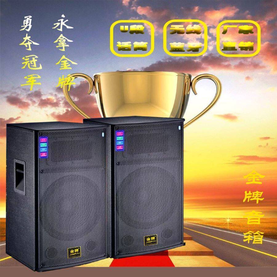 金牌 蓝牙k歌大音量家用音箱重低音12寸15寸插电式有源舞台音响