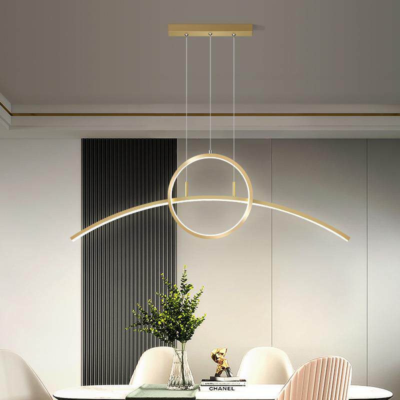 北欧极简餐厅灯吊灯现代简约长条创意LED灯具办公室饭厅吧台吊灯