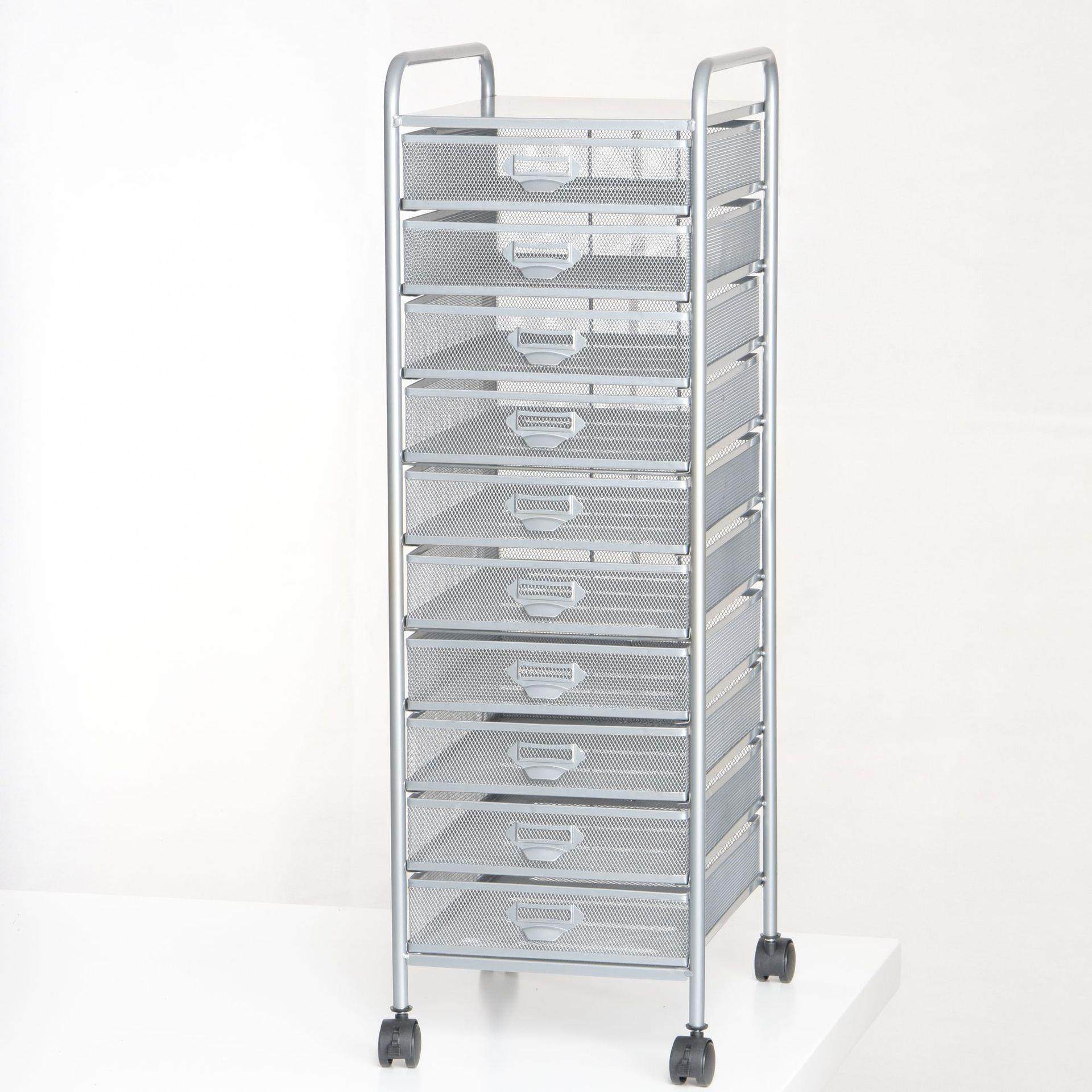 A4-9(10)可移动铁艺推车收纳整理架置物架文件架书架厨房推车