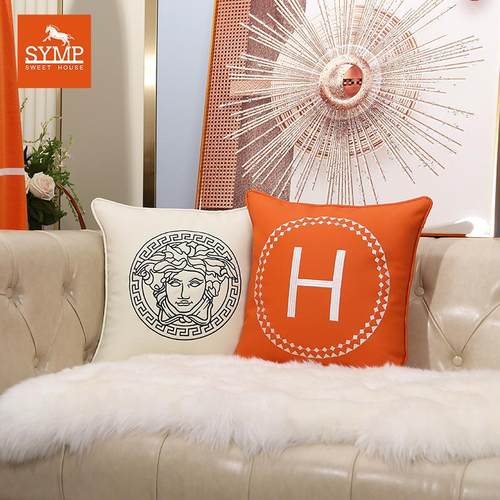 抱枕定 制高档北欧仿真皮靠枕酒店沙发床头皮革靠垫腰枕定 做