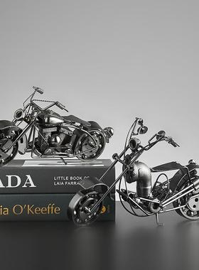 复古工业风铁艺汽车模型电视柜办公室桌面摆件男生男孩男朋友送礼