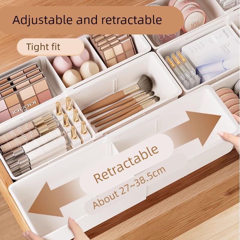 【下单立减50】可伸缩抽屉式收纳盒化妆品厨房橱柜内置分隔分格