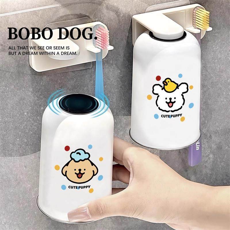 磁吸式倒挂漱口杯牙刷置物架壁挂式刷牙杯家用牙刷挂架免打孔可爱