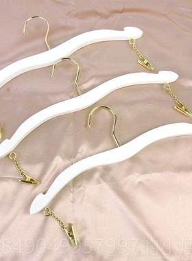 高档白色实木内衣架服装店加粗防滑裤内衣挂内文胸架士女内衣撑夹