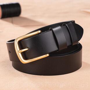 高档皮带男士真皮铜针带扣全层纯首牛皮皮男士裤闲带休牛仔百搭中