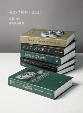 高档贝汉美假书现代英文彷真书北欧简约书柜饰书套创装意道具书盒