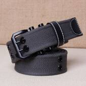 高档腰带带男帆布针扣裤 带男学青年加长皮男韩版 百简生约搭潮个人