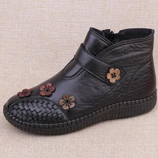 高档老北京布鞋女棉鞋羊毛衬里到H软attech妈妈鞋底e软面舒适式老