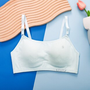 23春夏后扣式 透气发育期内衣细肩带初高中女学生背心 少女文胸薄款