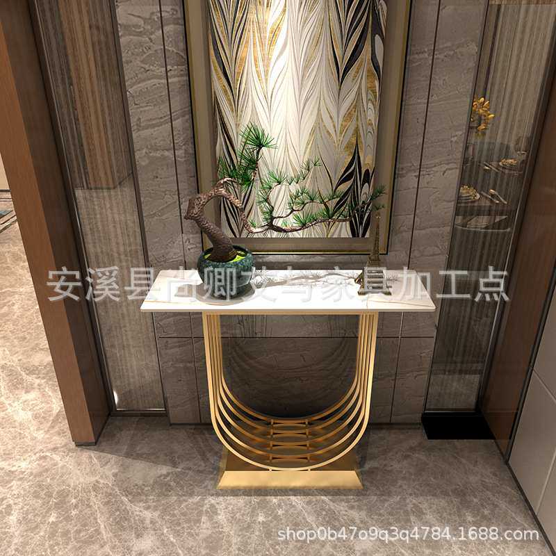 新款玄关桌意铁艺客厅装饰大理石北欧玄关门厅走廊端景台式玄关柜