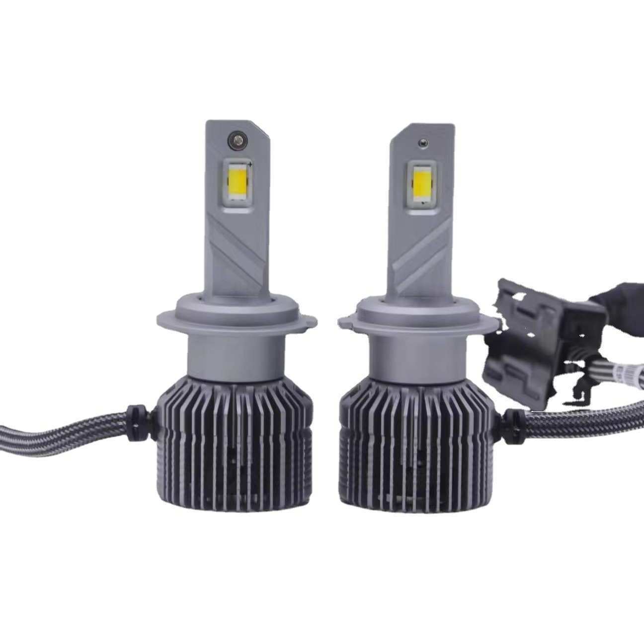 汽车改装智能双色车灯三色温LED带爆闪大灯H1 H7 H4 H11 9005一体