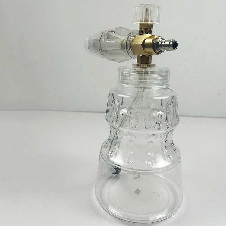 新款高压洗车机配件喷枪全铜全透明大嘴壶雪花泡沫喷壶PA