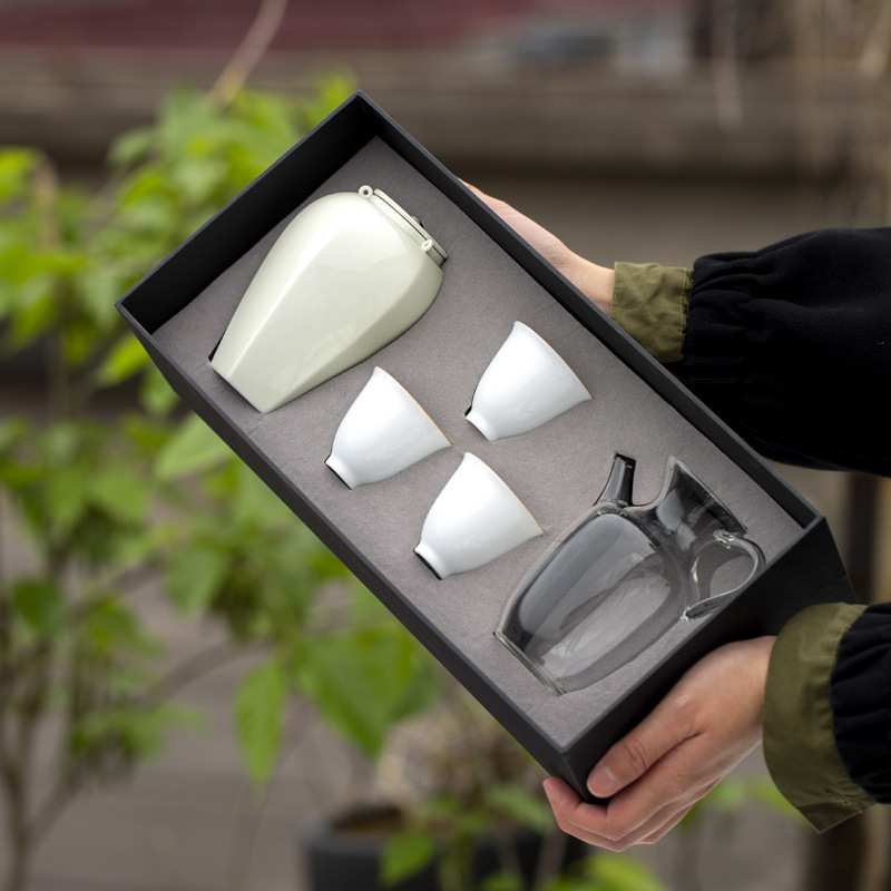 2023春茶季新款一壶三杯茶叶罐礼盒高硼硅玻璃冷泡壶陶瓷茶具套装