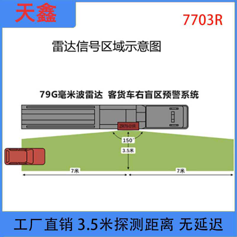77G毫米波雷达商用车大货车检测系统变道辅助传感器盲区监测车载