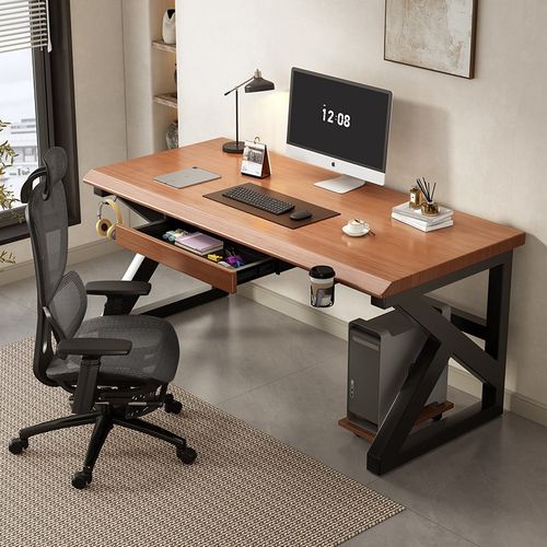 实木电脑桌台式卧室书桌学生家用双人简易桌子电竞桌办公桌工作台