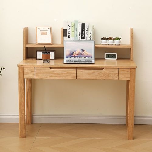 纯实木书桌新中式学习桌橡木电脑桌儿童学生写字桌榉木餐桌樱桃木