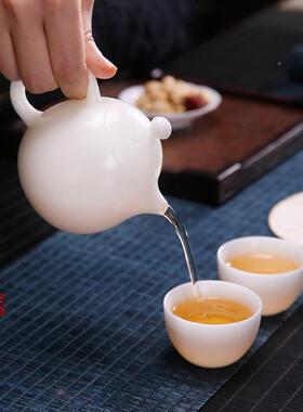 龙蛋20ml种提盖旋转素烧0冰玉瓷高壶档手NMV工精密家用泡茶德化白