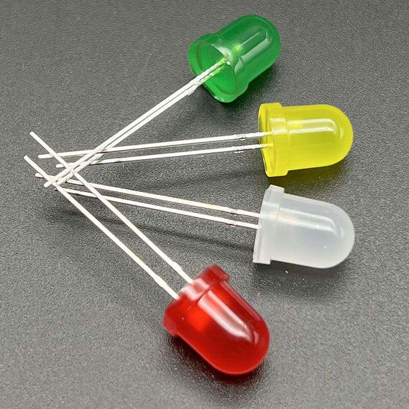 8m圆头带色8mm圆头橙红蓝普翠绿光ledm直插发黄光二极管散光雾状