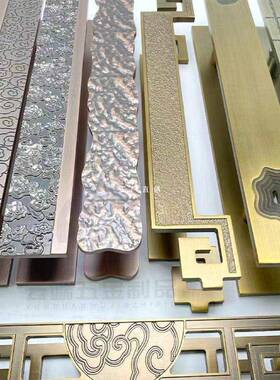 新中式大g门拉手仿o祥云古铜实木包厢古酒店lo推拉玻WD-A605璃门