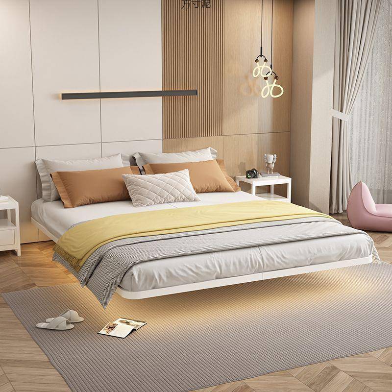 约悬浮床简1.5见详情米1.8米意轻式奢公无床头床架双人铁床寓铁床