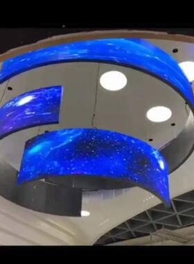 高科P异3led全柔性软屏性圆柱示屏室内彩无缝拼显接展XGO厅广告屏