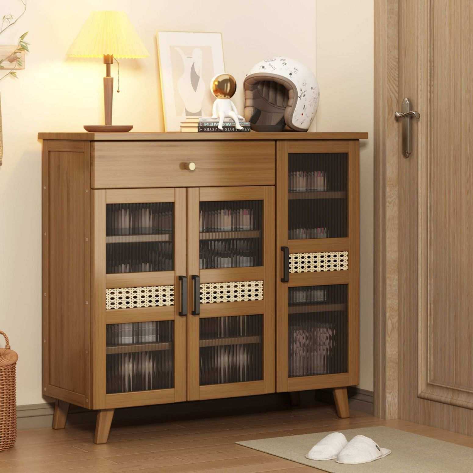 新中式藤编亚克力带门鞋柜家用门口鞋架入户玄关收纳隔断柜带抽屉,模玩/动漫/周边/娃圈三坑/桌游,模型制作工具/辅料耗材,淘宝优惠券,粉丝福利购,淘宝优惠卷