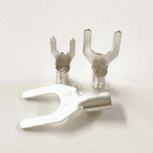 2.5 8冷压U铜端子 16平方叉形1 1.5 黄铜镀银UT0.5