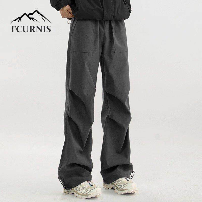 日本FC徒步登山裤软壳工装裤秋季新款黑色户外冲锋裤防风运动裤