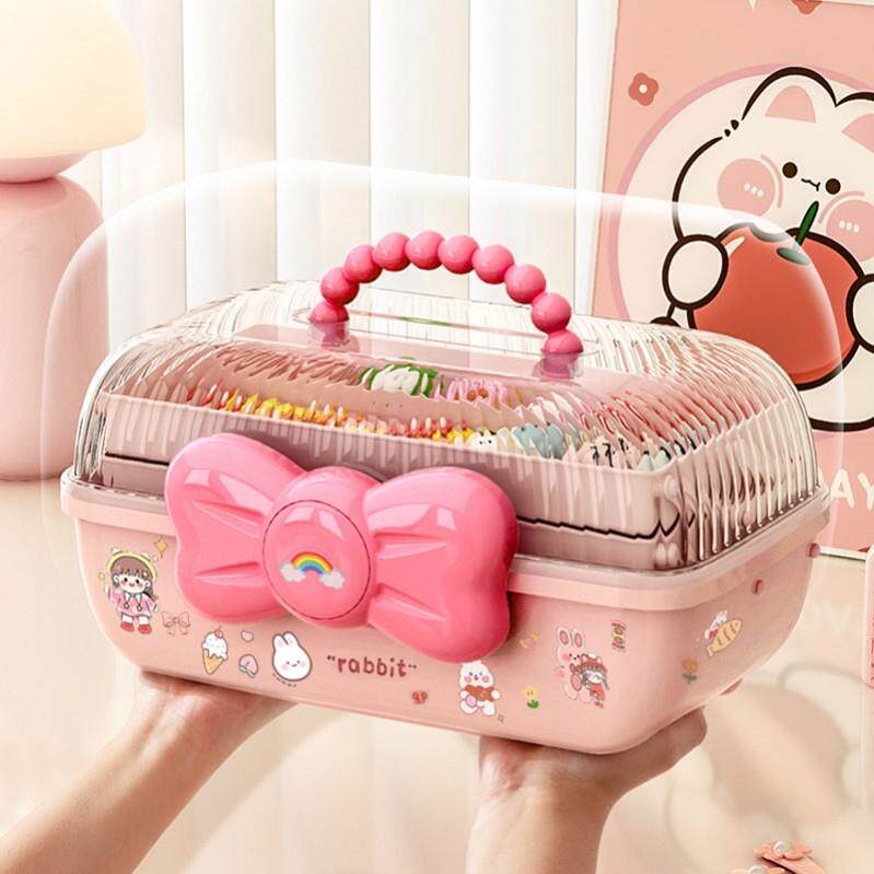 日本进口MUJIE女童发饰收纳盒大容量发箍发夹宝宝头绳首饰盒儿童