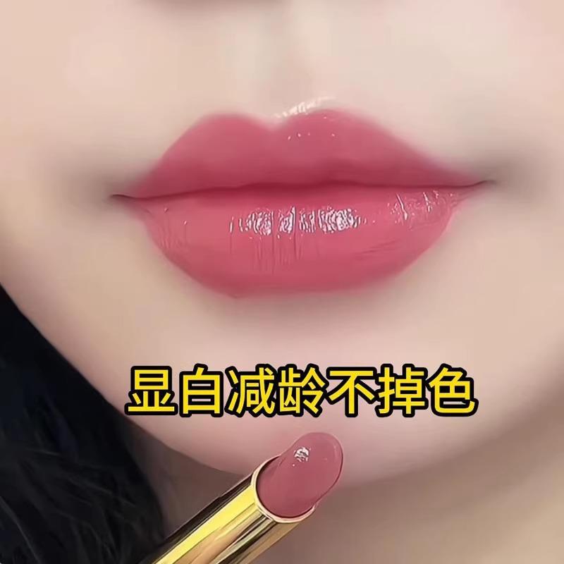 芭比粉口红嫩粉色唇釉不掉色不沾杯素颜淡妆奶茶色自然保湿持久