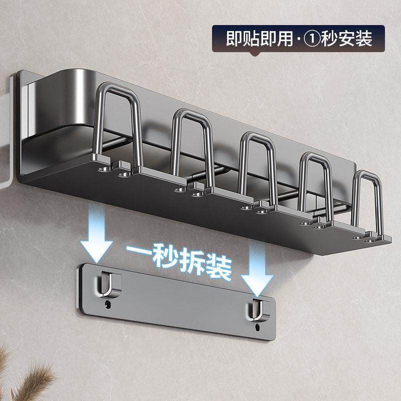 可拆卸壁挂墙太空铝牙刷置物架不带杯免打孔刷牙杯漱口杯牙膏架子