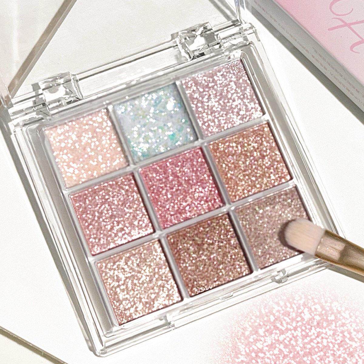 人间富贵花超闪九色眼影盘细闪珠光提亮闪片高光眼妆2026新款雪花