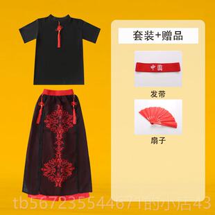 高档儿风童中国雪龙吟演出服男女童潮少年郎国子舞精忠报扇国表演