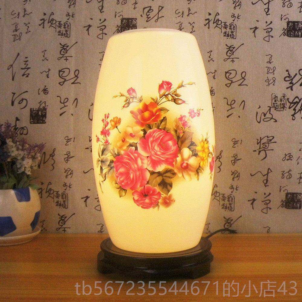 高档景薄胎陶瓷花古典青瓷客德厅镇卧室书房床头结婚腰鼓中式台灯,家装灯饰光源,装饰台灯,淘宝优惠券,粉丝福利购,淘宝优惠卷