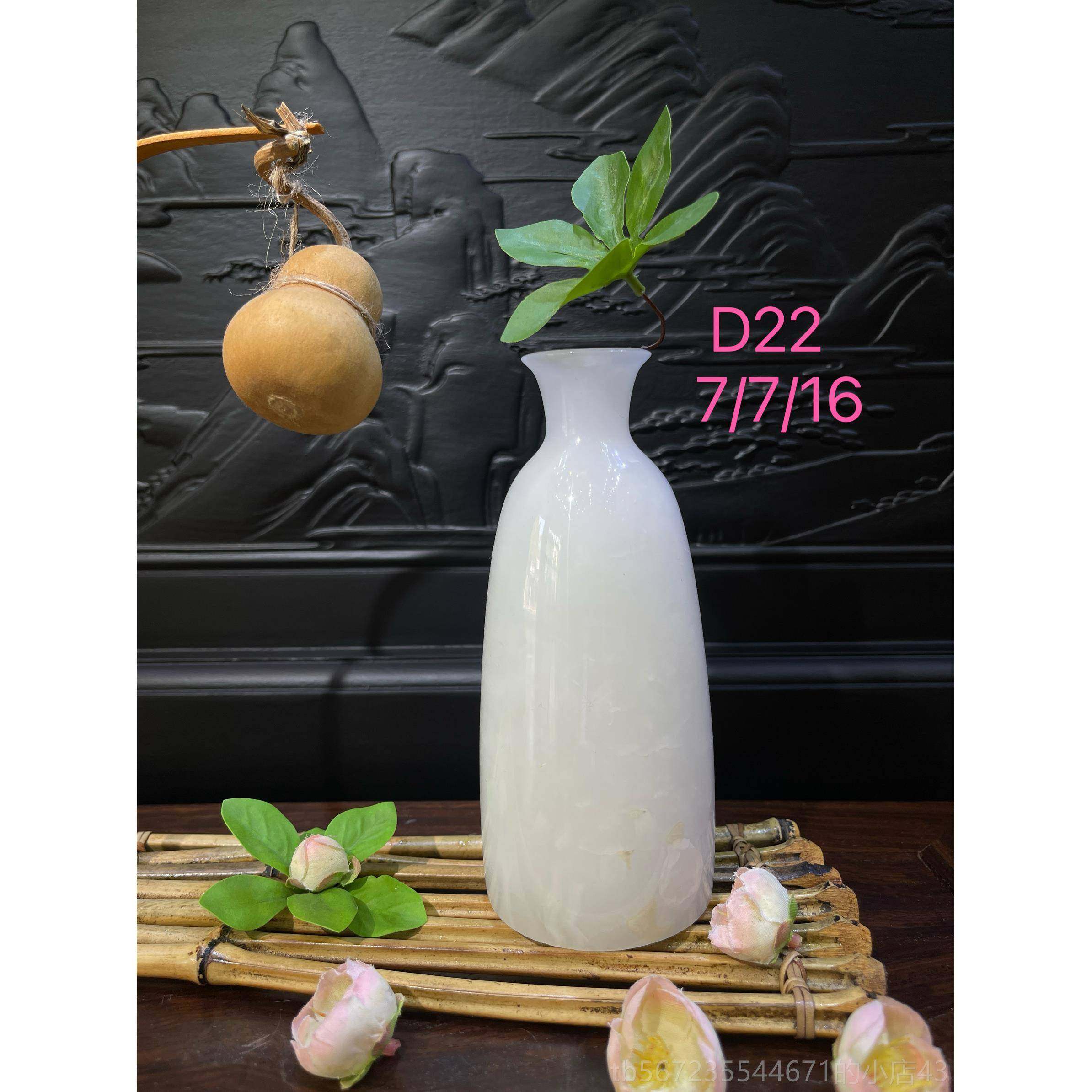 高档天然玉石花酒摆瓶摆件客厅玄厅关装饰插花器皿中式客装饰柜工图片