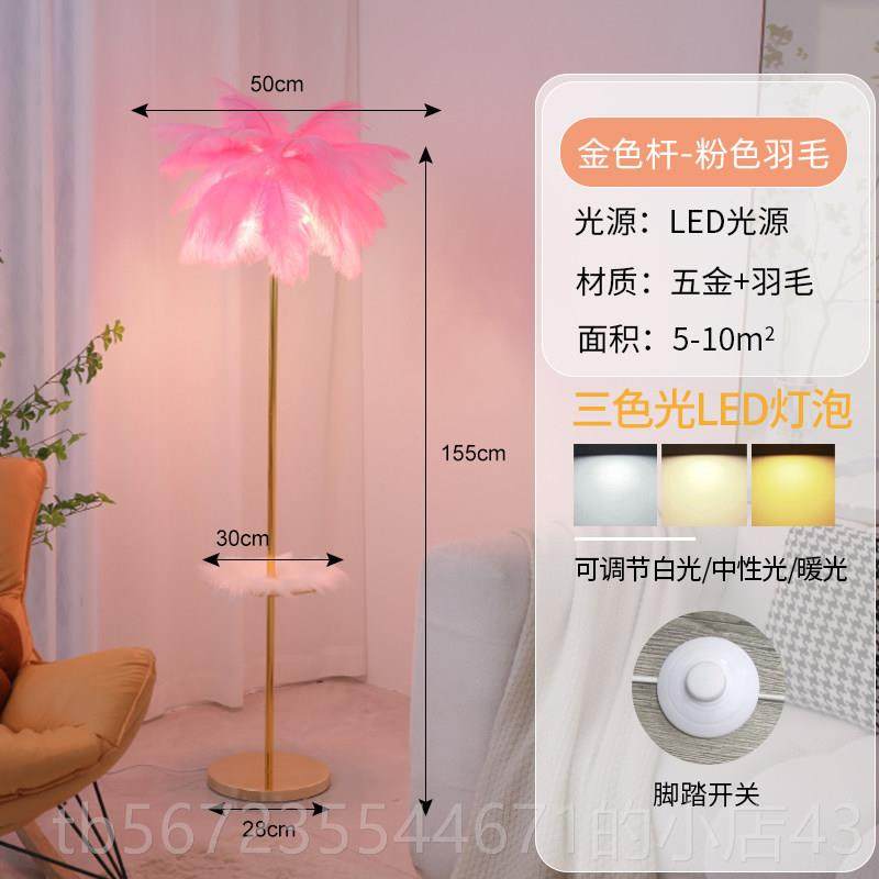 高档鸵羽毛落地装灯厅卧室沙发旁边饰鸟氛围高级设计感网红艺术台,家装灯饰光源,装饰落地灯,淘宝优惠券,粉丝福利购,淘宝优惠卷