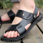 高档季 夏韩式 时尚 夏外穿凉 沙滩鞋 真皮男凉鞋 休闲防滑软底男士 士季