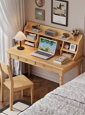 体美式实木书书桌架一卧室电脑桌k03家用生学习桌书房写学字桌办