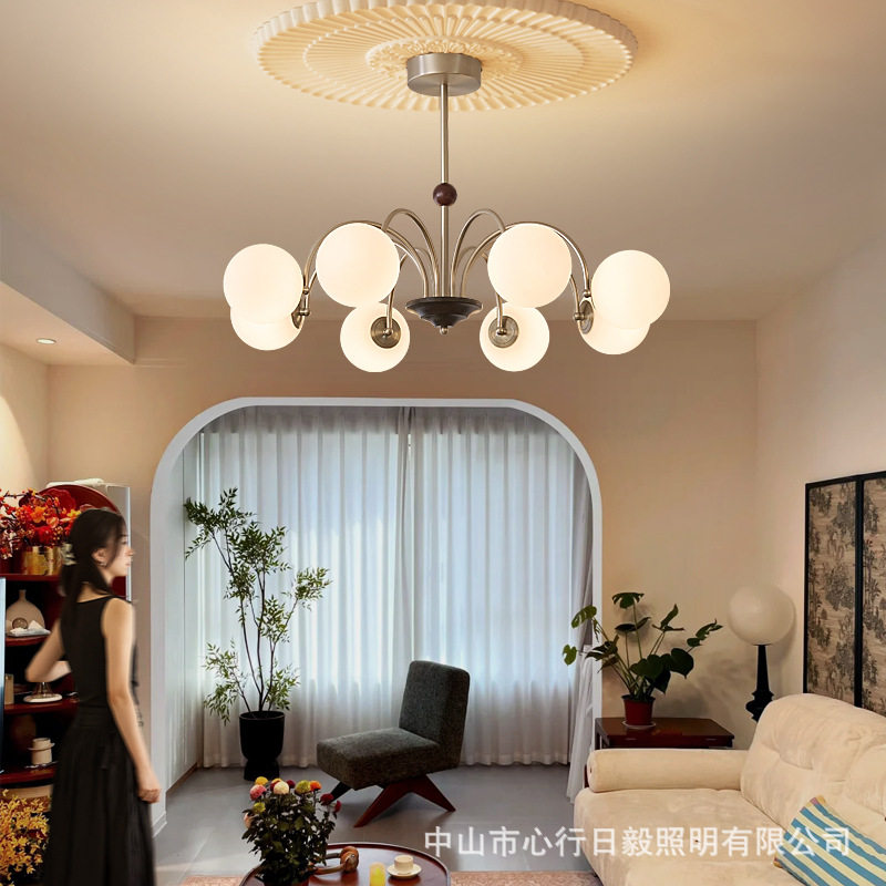 中古风客厅吊灯复古怀旧砂镍