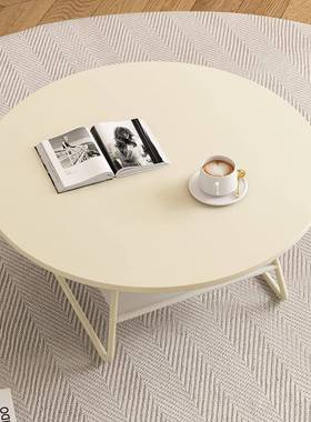 奶油代风厅岩板茶几客家40745用简约小茶几简现轻奢小户型极圆形