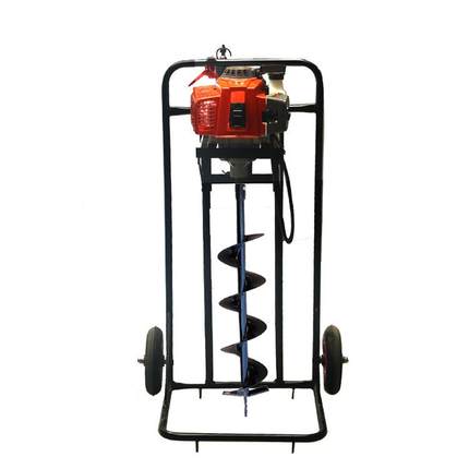 手推踩架子48地钻挖脚坑机钻土种植机大功率打桩打洞机手推式脚施